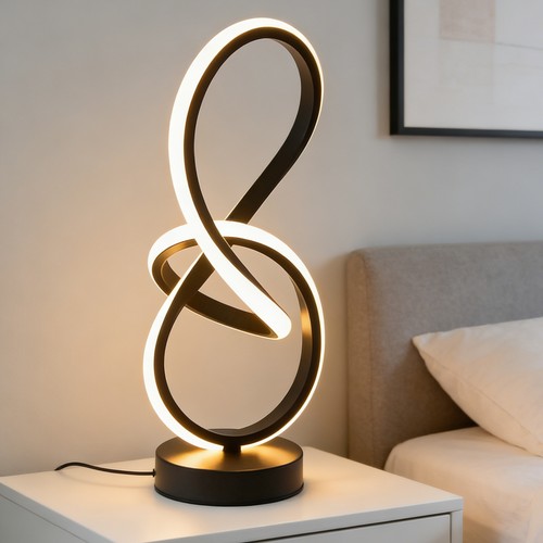 Spiral led table lamp modern - lamp,