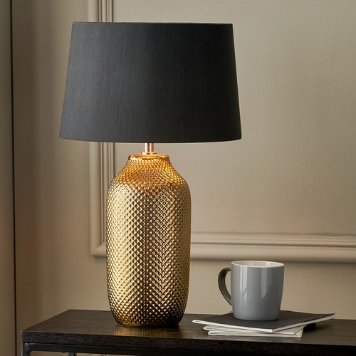 Gold ceramic table lamp - ceramic,
