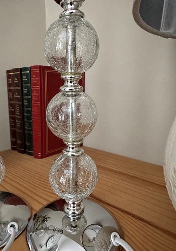 Chrome crackle glass table - chrome, &