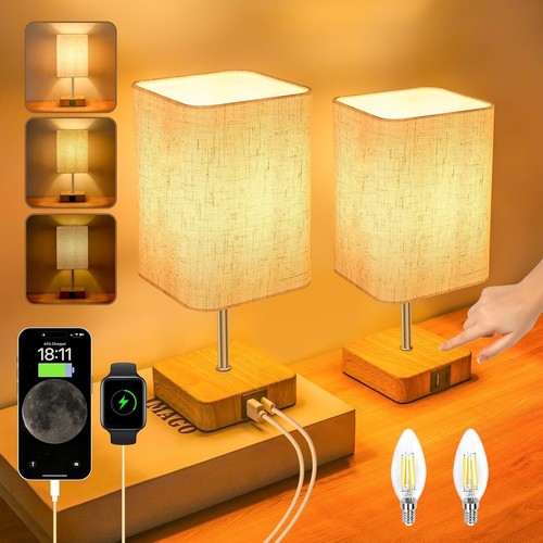 Touch bedside table lamp set - touch,