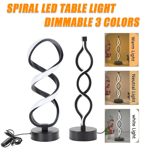 Led spiral table lamp dimmable - led,