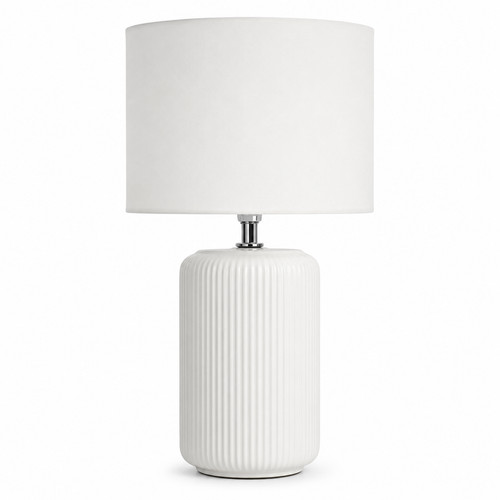 White ribbed ceramic - white,