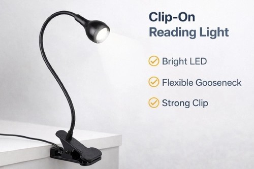 Clip desk lamp flexible - on,