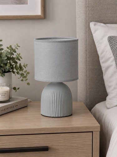 Mini ribbed table lamp grey - mini,