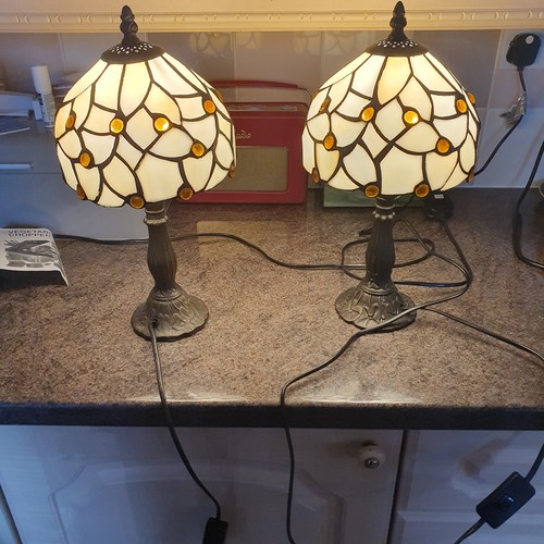 Two tiffany style bedside - two,