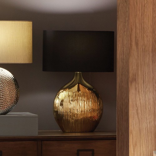 Gold ceramic table lamp - ceramic,