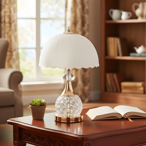 Luxury crystal table - lamp, with