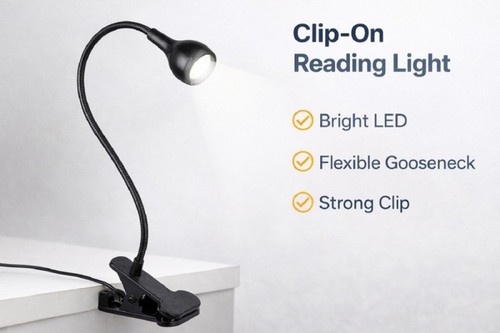 Clip desk lamp flexible - on,